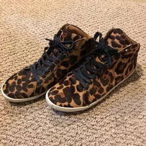 Joie Felton Leopard Genuine Calf Hair Sneakers